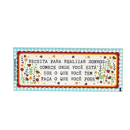 QUADRO BOX RECEITA SONHOS EM MDF 12x30