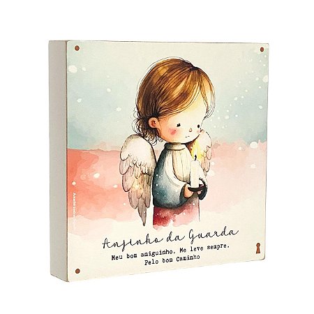 QUADRO BOX DECORATIVO ANJINHO AMIGUINHO EM MDF 20X20