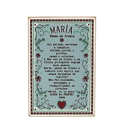 QUADRO BOX DECORATIVO MARIA PASSA NA FRENTE 10X15
