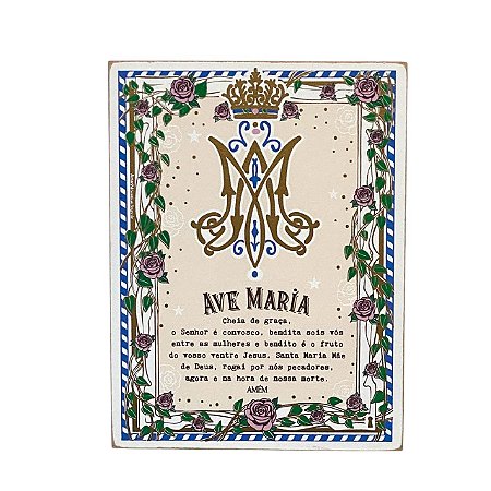 Quadro Box Ave Maria Amanha te Conto um Segredo 15x20