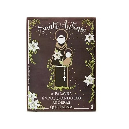 QUADRO BOX DECORATIVO SANTO ANTONIO EM MDF 15X20