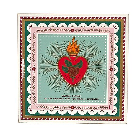 QUADRO BOX DECORATIVO SAGRADO CORACAO EM MDF 20X20