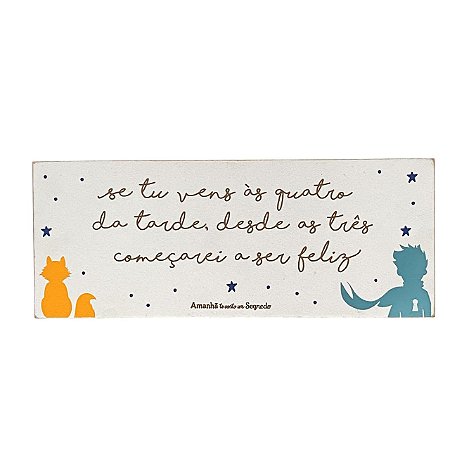 QUADRO BOX SE TU VENS PEQUENO PRINCIPE EM MDF 8x20