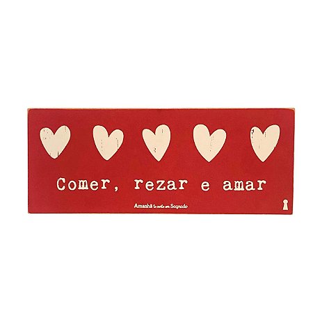 QUADRO BOX COMER REZAR AMAR EM MDF 12x30