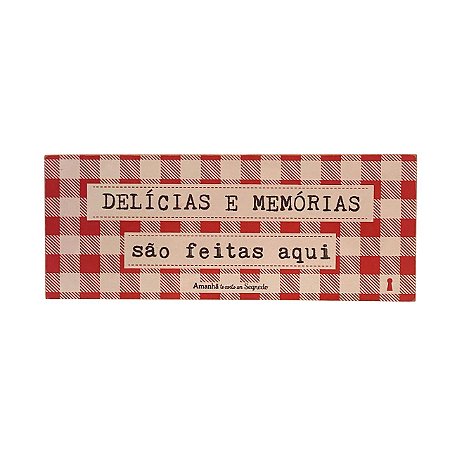 QUADRO BOX DELICIAS E MEMORIAS EM MDF 12x30
