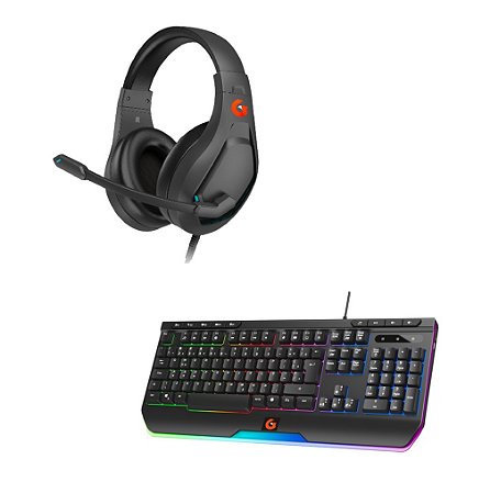 KIT FONE THUNDER E TECLADO GAMER SPECTRAL LIGHT ANTI-GHOSTING RGB GEONAV
