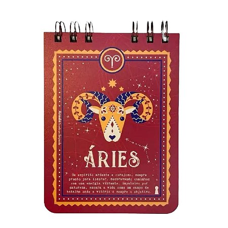 Caderneta P Aries signos 15,2X 21,8 - 80Fls Sem Pauta