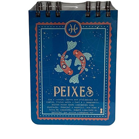 Caderneta P Peixes signos 15,2X 21,8 - 80Fls Sem Pauta