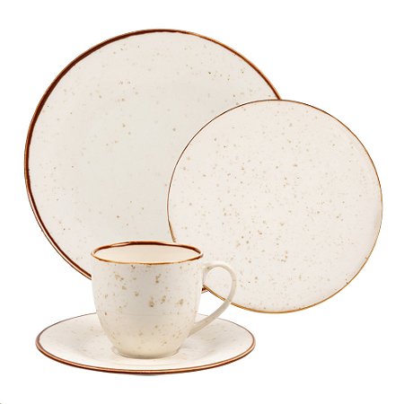 Ap Jantar Dunna Porcelana 16 Peças Bege Vanilla Bianchini