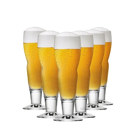 JOGO DE 6 TACAS DE CRISTAL SAMBA PARA CERVEJA RITZENHOFF