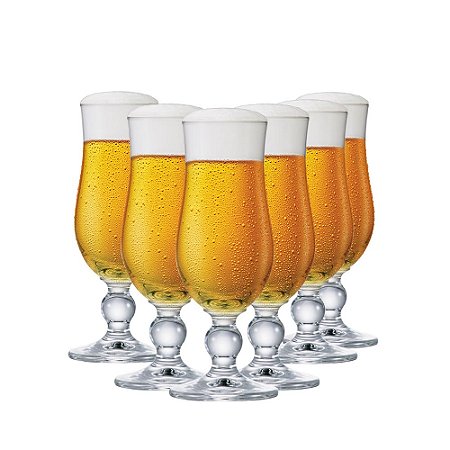 JOGO DE 6 TACAS DE CRISTAL KASSEL CERVEJA 270ml RITZENHOFF
