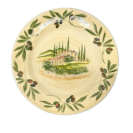 PRATO DE SOBREMESA EM CERAMICA OLIVEIRAS LUIZ SALVADOR