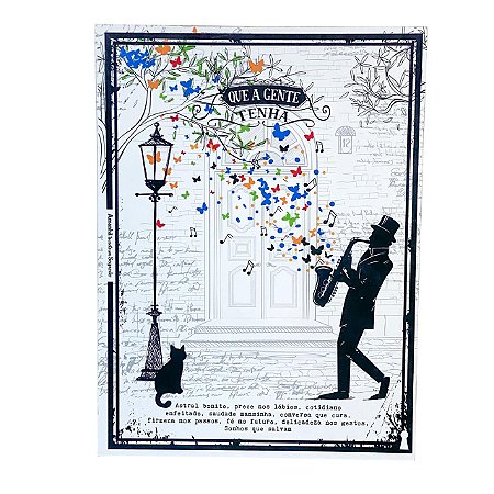 Quadro Box Que a gente tenha 30x40 Branco em MDF