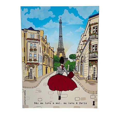Quadro Box Me leve Paris em MDF 30x40
