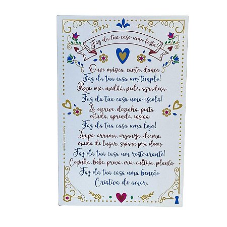 Quadro Box Faz da tua casa em MDF 40x60 Branco