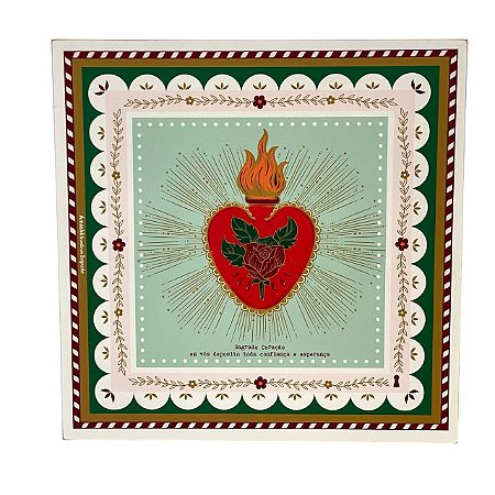 Quadro Box  Sagrado coracao em MDF 40x40