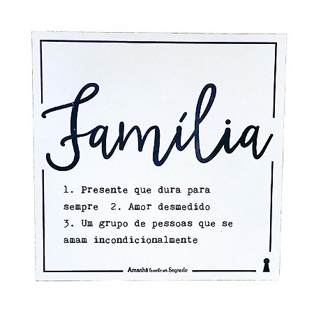 Quadro Box Familia Significado em MDF 25x25