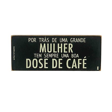 Quadro Box Mulher Cafe em MDF 8x20