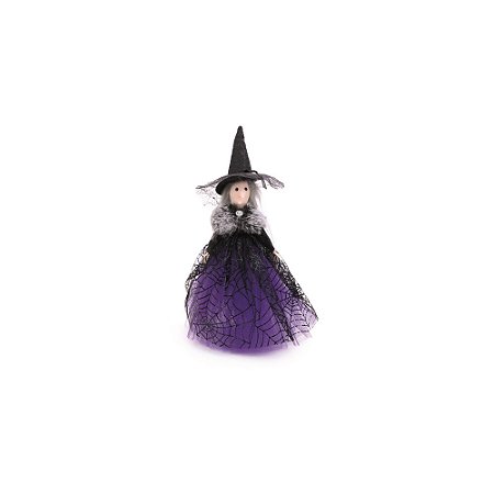BRUXA  RUBINA ROXA DECORATIVA HALLOWEEN 25CM