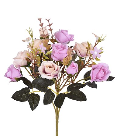 BUQUÊ ROSA E BOTAO X5 LAVANDA