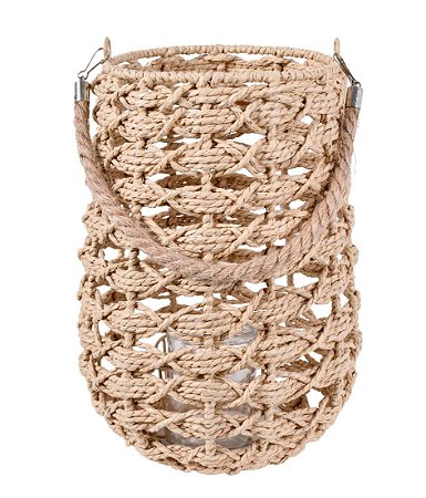 LANTERNA DECORATIVA EM FIBRA NATURAL 33 cm GRILLO