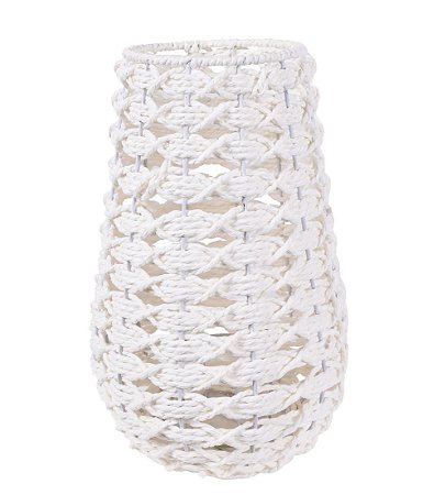 LANTERNA DECORATIVA EM FIBRA BRANCO 34 cm