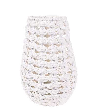 LANTERNA DECORATIVA EM FIBRA BRANCO 29 cm GRILLO