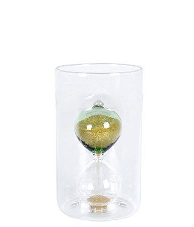 AMPULHETA DE VIDRO 1 MINUTO VERDE 12x7,5 cm GRILLO