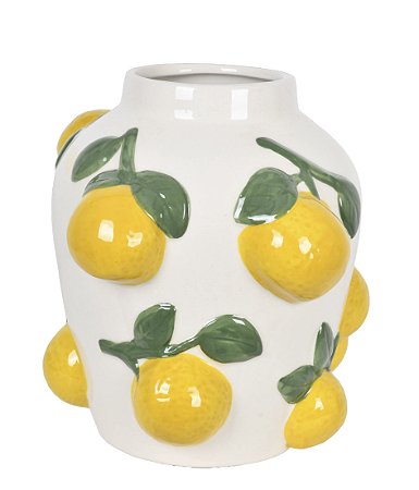 VASO EM CERAMICA AMARELO 18,5x16,5 cm GRILLO