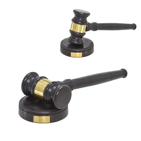 ESCULTURA MALHETE DECORATIVO MARTELO JUIZ 27 CM ESPRESSIONE