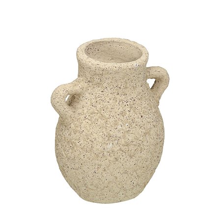 VASO DECORATIVO EM CERÂMICA 22 CM BEGE ESPRESSIONE