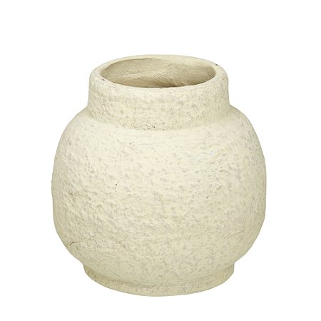 VASO DECORATIVO EM CERÂMICA 20 CM BEGE ESPRESSIONE