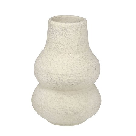 VASO DECORATIVO EM CERÂMICA 30 CM BEGE ESPRESSIONE