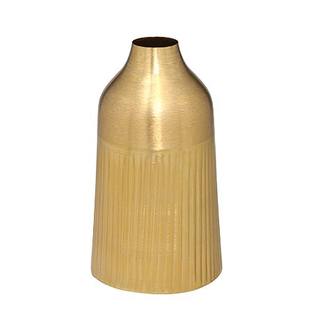 VASO DECORATIVO EM FERRO 31 CM DOURADO ESPRESSIONE