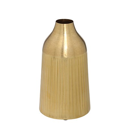 VASO DECORATIVO EM FERRO 28 CM DOURADO ESPRESSIONE