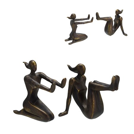 JOGO PORTA LIVROS DECORATIVO 15 CM BRONZE ESPRESSIONE