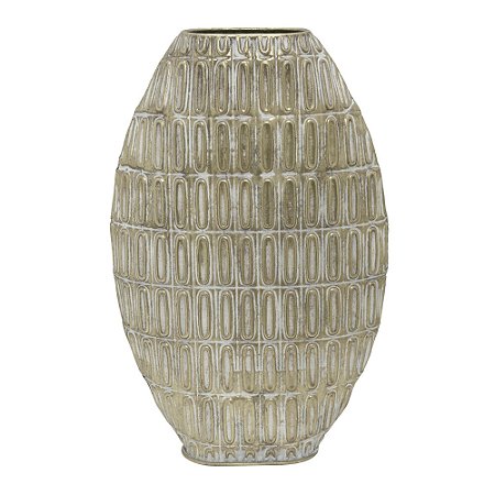 VASO DECORATIVO METAL 48,5CM DOURADO ENVELHECIDO ESPRESSIONE