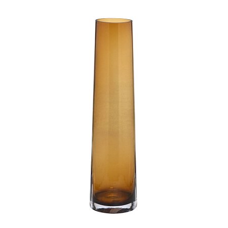 VASO DECORATIVO VIDRO 50CM ESPRESSIONE MARROM