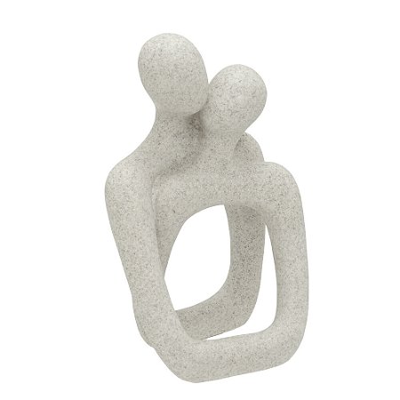 ESCULTURA CASAL DECORATIVO RESINA ESPRESSIONE AREIA