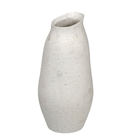VASO DECORATIVO CERÂMICA 27CM MARROM OFF WHITE ESPRESSIONE