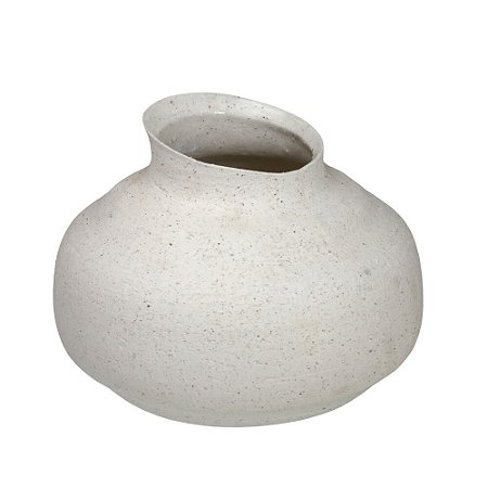 VASO DECORATIVO CERÂMICA 20CM MARROM OFF WHITE ESPRESSIONE