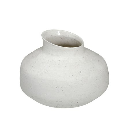 VASO DECORATIVO CERÂMICA 16CM MARROM OFF WHITE ESPRESSIONE