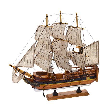 ESCULTURA DECORATIVA BARCO MADEIRA 32X32,5CM ESPRESSIONE