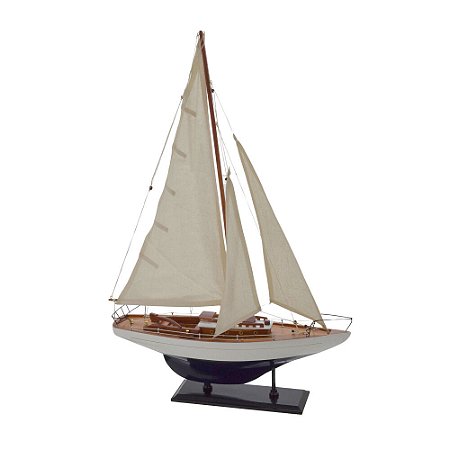 ESCULTURA DECORATIVA BARCO MADEIRA 68X46,5CM ESPRESSIONE