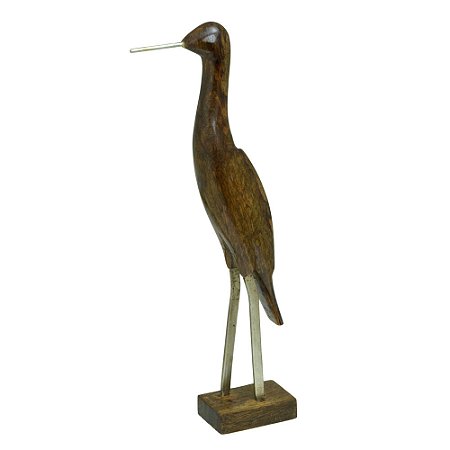 ESCULTURA DECORATIVA PASSARO MADEIRA 47,5CM ESPRESSIONE