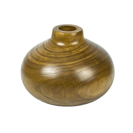VASO DECORATIVO EM MADEIRA 16X21 CM LUCATTI