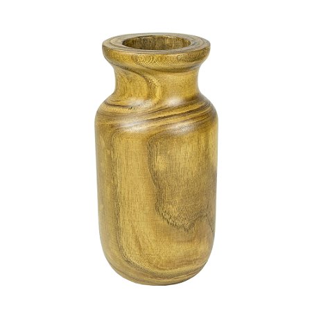 VASO DECORATIVO EM MADEIRA LUCATTI 32X16 CM