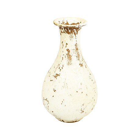 VASO EM METAL BEGE RUSTICO 18CM LUCATTI