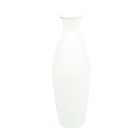VASO DECORATIVO DE METAL BRANCO 31 CM LUCATTI