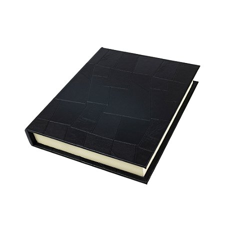 CAIXA LIVRO EM MADEIRA E PU PRETA G 32X27 CM LUCATTI